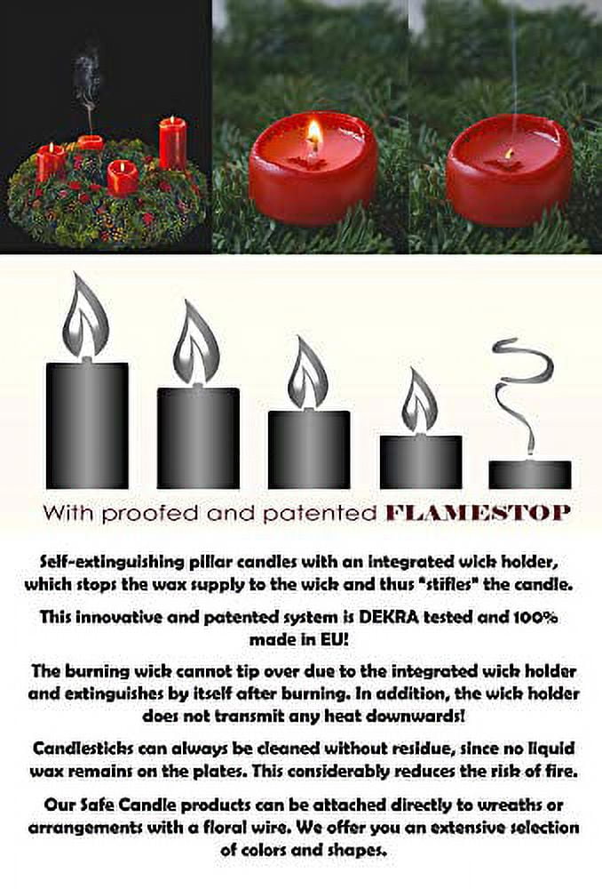 Hyoola 3 x 4 Ivory Unscented European Made Pillar Candles, Dripless Paraffin Wax with Smokeless Cotton Wicks, 6-Pack