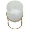 thumbnail image 5 of DecMode 23", 19", 16"H Rattan Weave Inspired White Metal Planter with Removeable Ring Stands (3 Count), 5 of 16