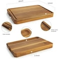 thumbnail image 6 of Acacia Wood Cutting Boards for Kitchen,Large Wooden Cutting Boards for Chopping Meat, Cheese, Fruits, and Vegetables，Extra Large Charcuterie Board with Handles, Juice Groove, 6 of 6