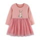 thumbnail image 1 of Odeerbi Niñas Manga Larga Tul Lentejuelas Primavera Otoño Algodón Conejito Cuello Redondo Malla Vestido Suelto, 1 of 5