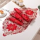 thumbnail image 5 of Mantel navideño rojo con encaje bordado, impermeable | Decoración festiva para el comedor | Camino de mesa rectangular con estampado de copos de nieve, 5 of 6