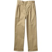 Husky Boys' Durable Twill Pleat-Front Pants
