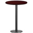 thumbnail image 1 of Bowery Hill Table de Bar de Restaurant Ronde de 30 Pouces en Noir et Acajou, 1 of 4