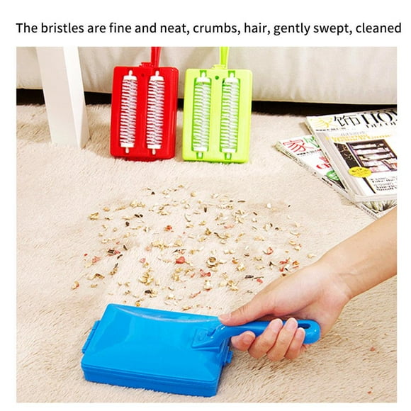stanreset Handheld Double Brush Head Portable Carpet Sweeper Crumb Dirt Brush Collector Dusting Brush