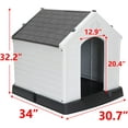 thumbnail image 2 of ZYPPP Large Plastic Dog House, Outdoor Indoor Waterproof Doghouse Pet Dog Kennel,Insulated Puppy Shelter w Elevated Floor and Air Vents, for Small Medium Large Dogs-32" H-Grey, 2 of 10