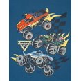 thumbnail image 4 of Monster Jam Toddler Boys' Fleece 2-Piece Sweatshirt and Pants Set Checkered Blue, 4 of 5