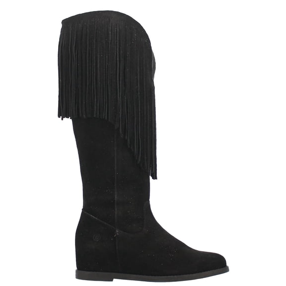 Dingo Womens Hassie Fringe Round Toe Pull On Tall Boots