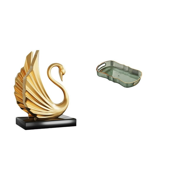 estatua de resina de cisne,Figuras de cisne,estatuas,decoración del hogar,fiesta de bodas,Escultura de resina Arte Adorno Centros de mesa,Bandeja de almacenamiento,Bandeja rectangular para