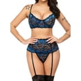 thumbnail image 2 of Avidlove Women Lingerie Set with Garter Bra and Panty Set 3 Piece Lace Underwired Lingerie, 2 of 4