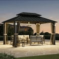 thumbnail image 5 of Modern Shade Horizon 10'x14' Hard Top Gazebo W/ Solar LED light, 5 of 7