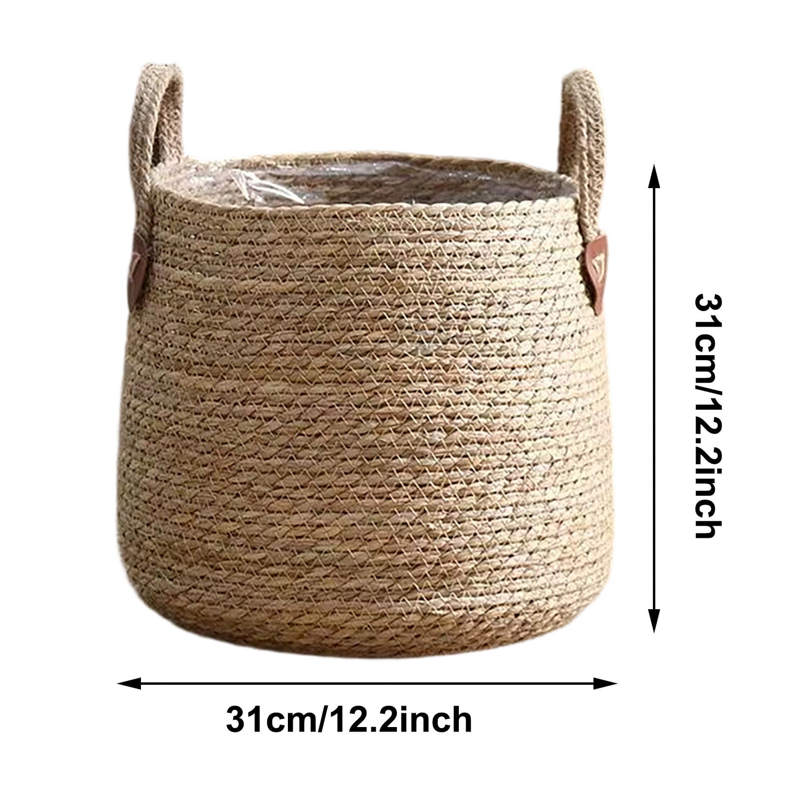 Woven Handmade Plant Basket 12x14x4 Inch Natural Rattan Basket Planter with Handles Indoor Outdoor Plant Baskets for Houseplants Decor