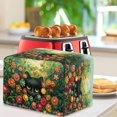 thumbnail image 3 of Xixirimido Black Cat Colorful Floral Print Toaster Covers Quilted Toaster Covers with Drawstring Bread Maker Cover Kitchen Small Appliance Covers Kitchen Accessories, 2 Slice, 3 of 7