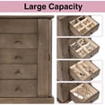 thumbnail image 6 of Sfugno Jewelry Box for Women, 5 Layer Large Wood Jewelry Boxes & Organizers for Necklaces Earrings Rings Bracelets, Rustic Jewelry Organizer Box with Drawers and Mirror,Weathered Gray, 6 of 7