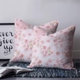 thumbnail image 2 of 14x14 Pillow Covers Set of 2, Pink Floral Throw Pillow Covers Decorative Couch Cushion Case, Modern Farmhouse Aesthetic Shabby Chic Flower Microfiber Square Pillowcases for Bedroom Car Living Room, 2 of 7