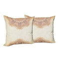 thumbnail image 6 of Ambesonne Mandala Throw Pillow Cover 2 Pack, Oriental Vintage Art, 20", Beige and Burnt Orange, 6 of 6