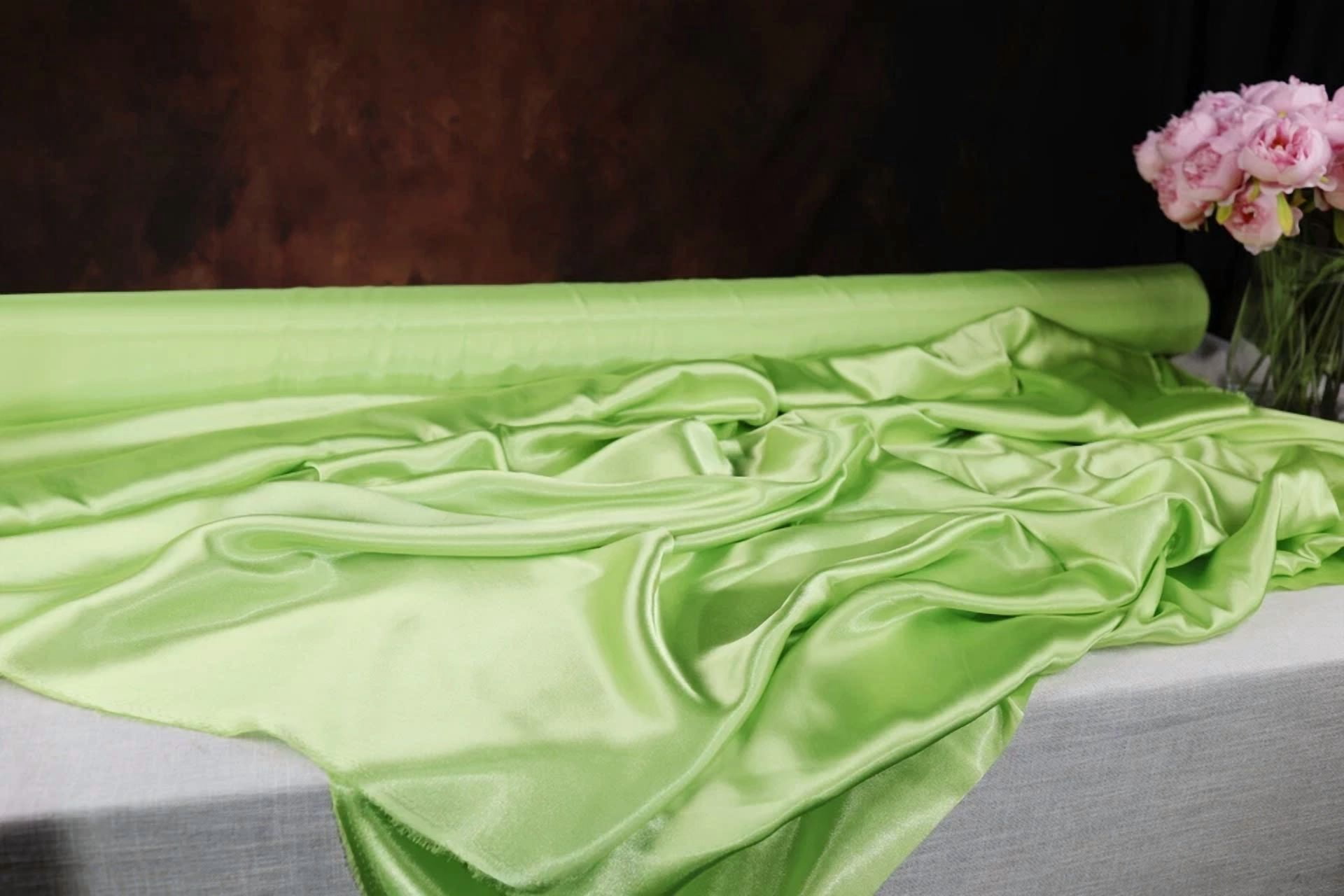 BUTTERFLY- Light Lilac Satin Charmeuse Fabric By The Yard 173
