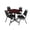 Mahogany, variant on Romig Axis-Pro 30 in. Round X-Base Breakroom Table- Maple, 4 Restaurant Stack Chairs- Black