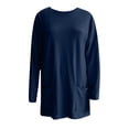 thumbnail image 3 of Simua Chemises pour Femmes avec Poche, Coupe Ample Décontractée, Chandails en Molleton Confortables Mignons, Manches Longues, Col Rond, Pulls T-Shirts, 3 of 4