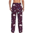 thumbnail image 3 of Uemuo Space Dinosaur Pattern Men's Wide Leg Palazzo Lounge Pants with Pockets Light Weight Loose Comfy Casual Pajama Pants-Small, 3 of 9
