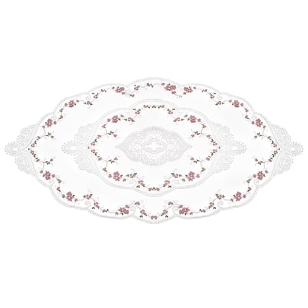 REGALWOVEN Retro Lace Placemat 18x29 inch Oval Embroidered Table Place Mats French Crochet Doilies