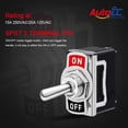thumbnail image 2 of AutoEC Heavy Duty Toggle Switch - 15A 250V 20A 125V AC SPST ON/OFF SPST 2 Pin, Metal Bat Rocker Toggle Switch with 5, 2 of 5