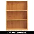 thumbnail image 4 of mDesign Bamboo Wood 3 Tier Bathroom Counter Organizer Bin - Natural, 4 of 6
