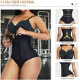 thumbnail image 4 of Entrenador de cintura para mujer, corsé ceñidor de cintura de látex, faja moldeadora de cuerpo con huesos de acero para deportes o Fitness, negro XL Sailing Electrónica, 4 of 6