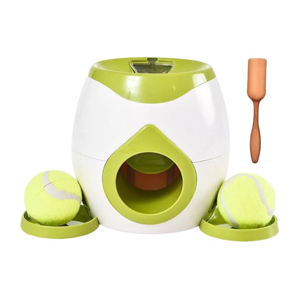 Lanzador Pelota Perro Automático Máquina Recompensa Alimentos Tenis para Alimentador Lento () Verde
