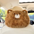 thumbnail image 5 of AuroraX Brown Tissue Box Cover Modern Cute Decorative Napkin Holder Hanging Funny Fleece Plush Bear Paper Organizer Dispenser for Car Headrest Decoration, 5 of 6