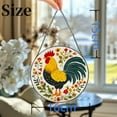thumbnail image 3 of Rooster in Flowers Stained Glass Suncatcher Colored Handmade Window Hangings Glass Suncatcher Crafts Kits for Indoor Garden Christmas Decor and Memorial 16x16cm(1), 3 of 7