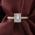 thumbnail image 3 of solitaire jewels Art Deco 3CT Emerald Moissanite Hidden Halo Engagement Ring For Women with 3D Pave Diamond Shank, 14K Yellow Gold, 3 of 7