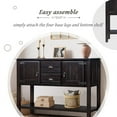 thumbnail image 6 of HICOMILA 48 Inch Solid Wood Sideboard Cabinet, Console Table with 2 Door Cabinets and Open Storage Shelf, Retro Buffet Server Storage Cabinet for Living Room Kitchen Dining Room, Espresso, 6 of 12