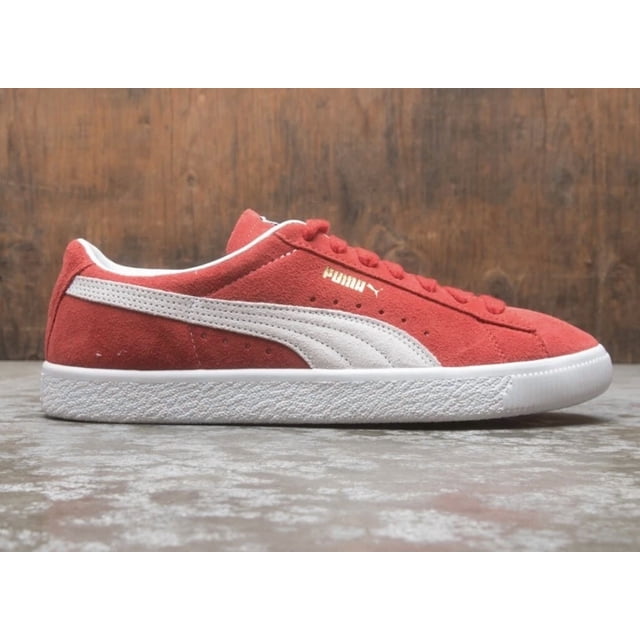 PU & MA Suede Vintage Men’s Sz 10.5 Casual Retro Shoe Red White Trainer Sneaker NEW