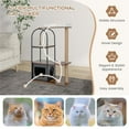 thumbnail image 4 of Pefilos 47" Wood Cat Tree Tower for Indoor Cats, Multi-Level Cat Condo with Scratching Posts, Removable Cat Bed, Cat Tree House, Black, 4 of 8