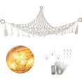 thumbnail image 2 of Stuffed Animal Toy Hammock Macrame with light, Corner Toy Corner Hammock Organizer Display Holder Net for Hanging Stuff Animals, 2 of 7