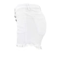 thumbnail image 5 of Pimfylm Jean Shorts for Women Casual Summer High Waisted Button Frayed Raw Hem Denim Shorts White, XL, 5 of 5
