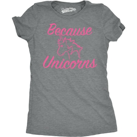 Horse Womens Shirt - Womens Because Unicorns Funny Mystical Mythical Horse Fiction T shirt