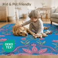 thumbnail image 4 of ODIKA 3'x5' Washable Area Rug Vine Trellis With Boho Medallion Corner Accents Floral Whimsical Refined for Hallway, Laundry Room, Non-Slip, Flatweave, Easy Care, 4 of 7