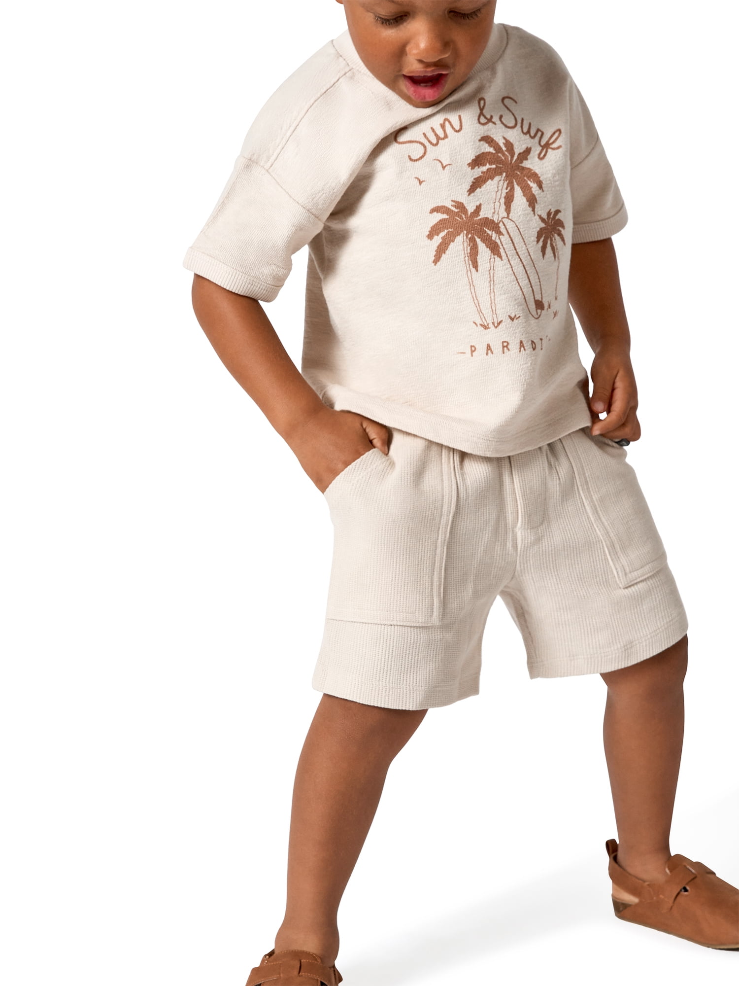 Modern Moments by Gerber Baby and Toddler Boy Organic Pork Chop Pocket Short, Sizes 0/3 Months - 5T