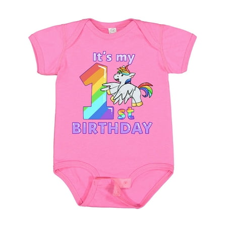 

Inktastic It s My 1st Birthday Unicorn Gift Baby Boy or Baby Girl Bodysuit
