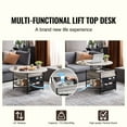 thumbnail image 2 of KFFKFF Table Basse Élévatrice, 35,3 Po Design Circulaire avec Compartiments de Rangement Supplémentaires, Table à Plateau Relevable pour l'Aire de Vie, Blanc, 2 of 9