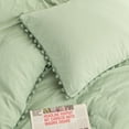 thumbnail image 7 of Sage Green Pom Poms Pillowcases, Green Queen Pillow Cases Set of 2, 100% Washed Microfiber, Dark Sea Green Pillow Cover, 2 Pack, 7 of 7