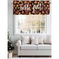 thumbnail image 3 of Hello Fall Valances for Windows Fall Maple Leaf Watercolor Retro Country Texture Kitchen Valance Curtain Rod Pocket Small Curtains for Cafe Bathroom Laundry Basement 42" x 18", 3 of 8