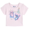 thumbnail image 2 of Disney Lilo & Stitch Angel Scrump T-Shirt, Tutu Tulle Skirt and Scrunchie 3 Piece Outfit Set Toddler to Big Kid, 2 of 5