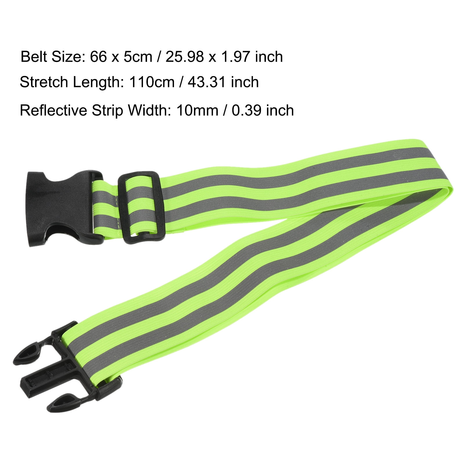 Unique Bargains High Visibility Night Caution Reflective Belt Bands Green 26x2 Inch