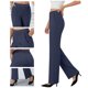 thumbnail image 4 of Pincandy Women's Solid Color Gabardine Pants - Elastic Waist with Unique Leg Line Design, Loose Fit with Side Pockets, Ideal for Casual & Active Lifestyles, 4 of 7