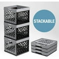 thumbnail image 5 of CleverMade Collapsible Eco Plastic Milk Crate, Folding Storage Bin, 6.6 gal, Ocean Navy, 5 of 10