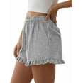 thumbnail image 4 of PRETTYGARDEN Womens Boxer Shorts Y2K Ruffle Shorts Summer Spring Lounge Striped Casual Beach Bottoms Pockets, 4 of 10