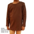 thumbnail image 4 of Brown Kids Long Sleeve Crew Neck Shirt, 3T, 1 piece, 4 of 7