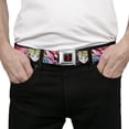 thumbnail image 3 of DC Comics Belt, Seatbelt Buckle Belt, Harley Quinn Puddin Poses Anime Graphics Pink Red,, 34 to 52 Inches, 3 of 9